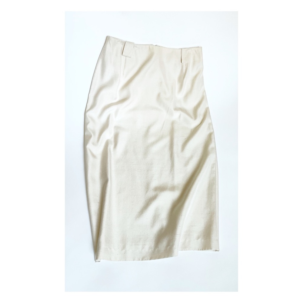 ✨VINTAGE✨ Anne Klein - Raw Silk Pencil Skirt